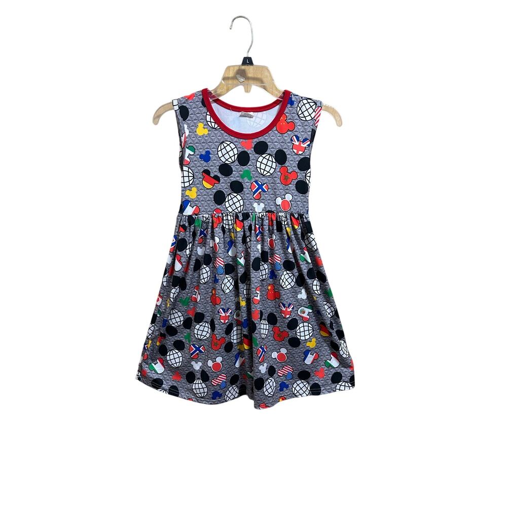 Disney Mickey Mouse Ears Dress Around the World Girls Size 10/12